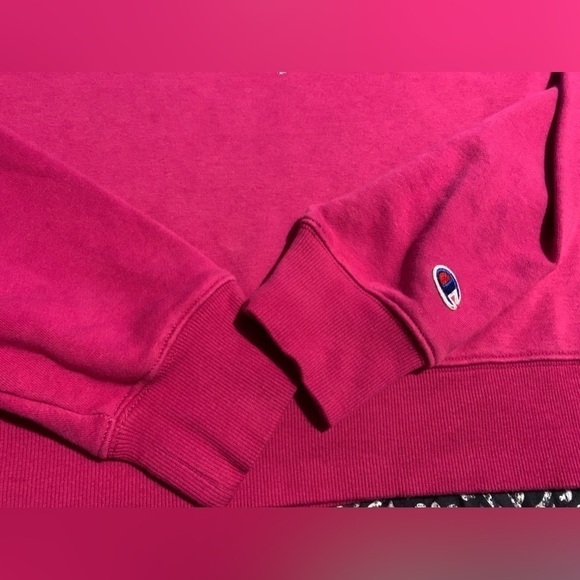 EUC Champion oversized crop sweatshirt pink with flowered logo small - Picture 4 of 6